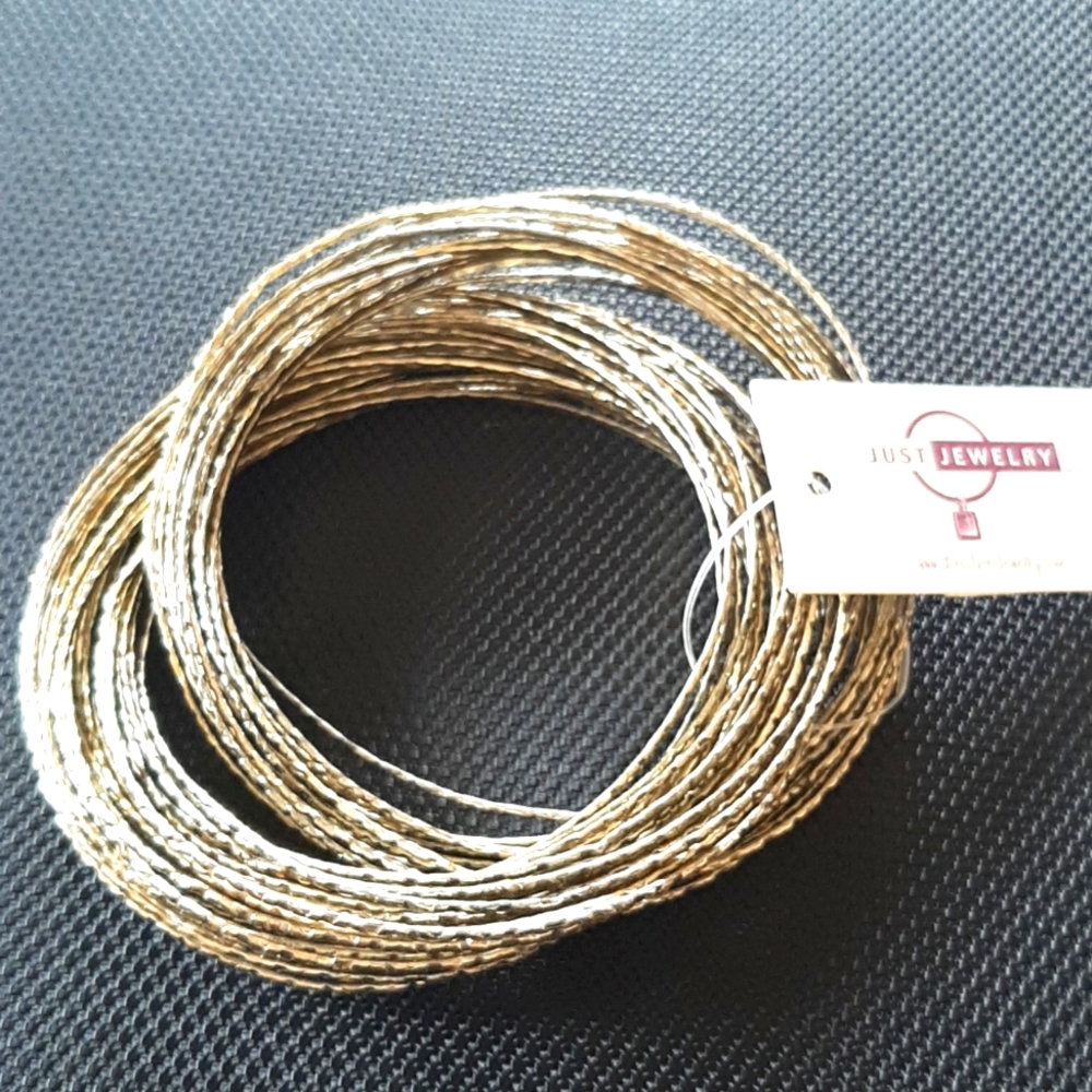Just Jewelery Bangle Bracelet Set Burnished Gold